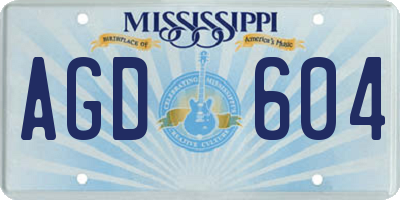 MS license plate AGD604