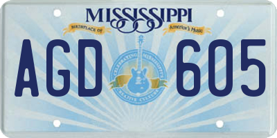 MS license plate AGD605