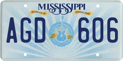 MS license plate AGD606