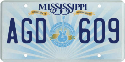 MS license plate AGD609