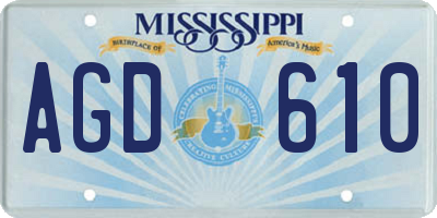 MS license plate AGD610