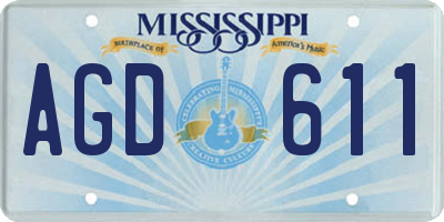MS license plate AGD611