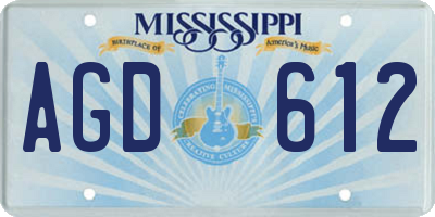 MS license plate AGD612