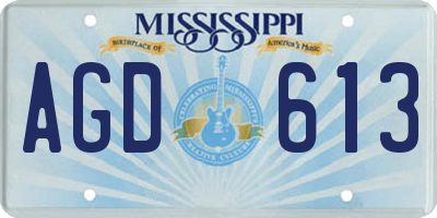 MS license plate AGD613