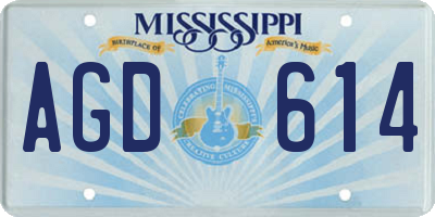 MS license plate AGD614