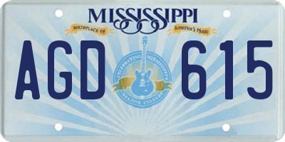 MS license plate AGD615