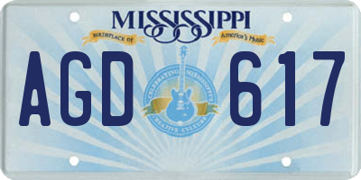 MS license plate AGD617