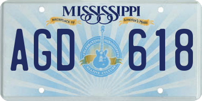 MS license plate AGD618