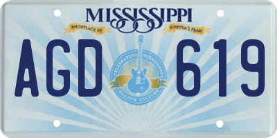 MS license plate AGD619