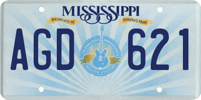 MS license plate AGD621
