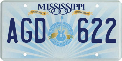 MS license plate AGD622