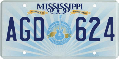 MS license plate AGD624