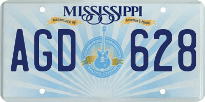 MS license plate AGD628