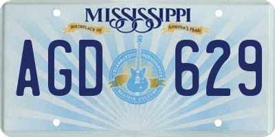 MS license plate AGD629