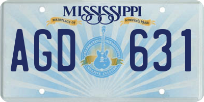 MS license plate AGD631