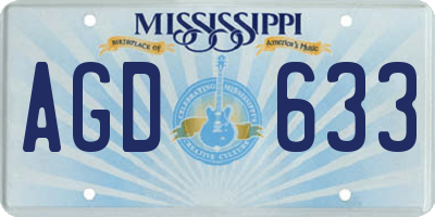 MS license plate AGD633