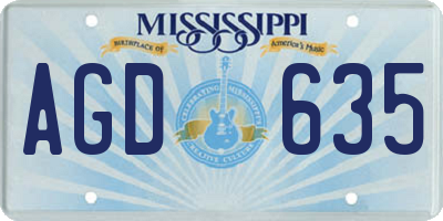 MS license plate AGD635