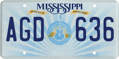 MS license plate AGD636