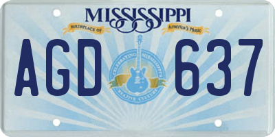 MS license plate AGD637