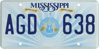 MS license plate AGD638