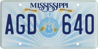 MS license plate AGD640