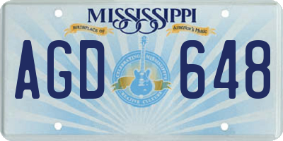MS license plate AGD648