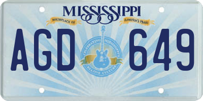 MS license plate AGD649