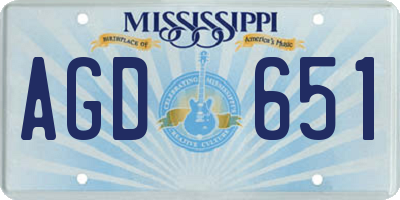 MS license plate AGD651