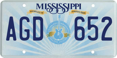 MS license plate AGD652