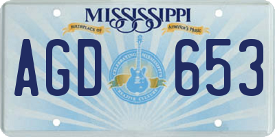 MS license plate AGD653