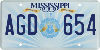 MS license plate AGD654