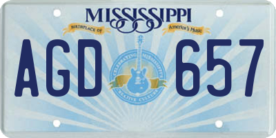 MS license plate AGD657