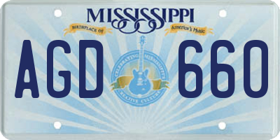 MS license plate AGD660