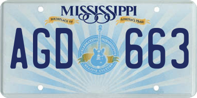 MS license plate AGD663