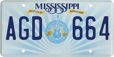 MS license plate AGD664