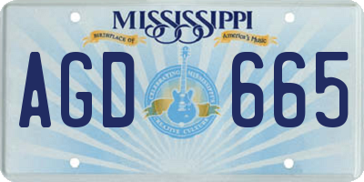 MS license plate AGD665