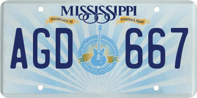 MS license plate AGD667