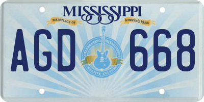 MS license plate AGD668