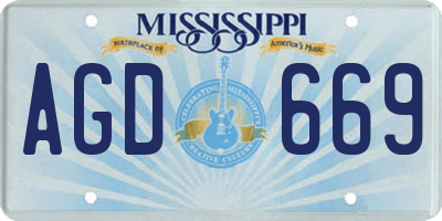 MS license plate AGD669