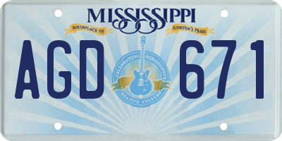 MS license plate AGD671