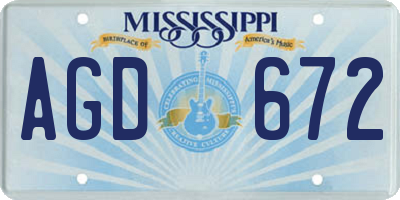MS license plate AGD672