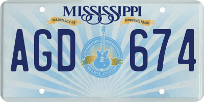 MS license plate AGD674