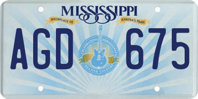 MS license plate AGD675
