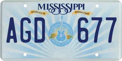 MS license plate AGD677