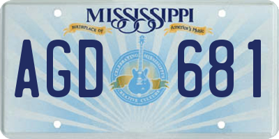 MS license plate AGD681