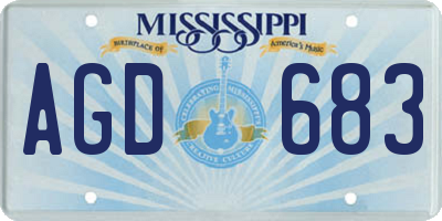 MS license plate AGD683