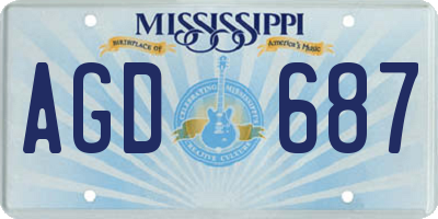 MS license plate AGD687