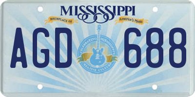 MS license plate AGD688