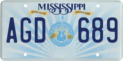 MS license plate AGD689