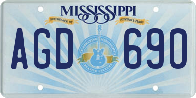 MS license plate AGD690